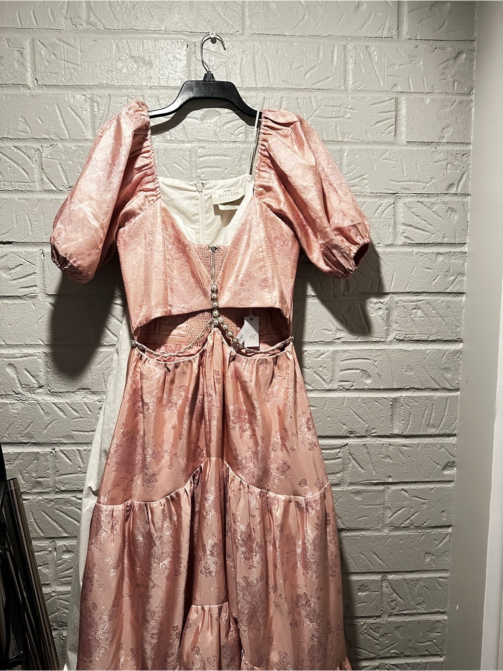 NWT V.Chapman The Emma Dress in Light Pink Windsor Brocade Size 4 - Picture 4 of 16